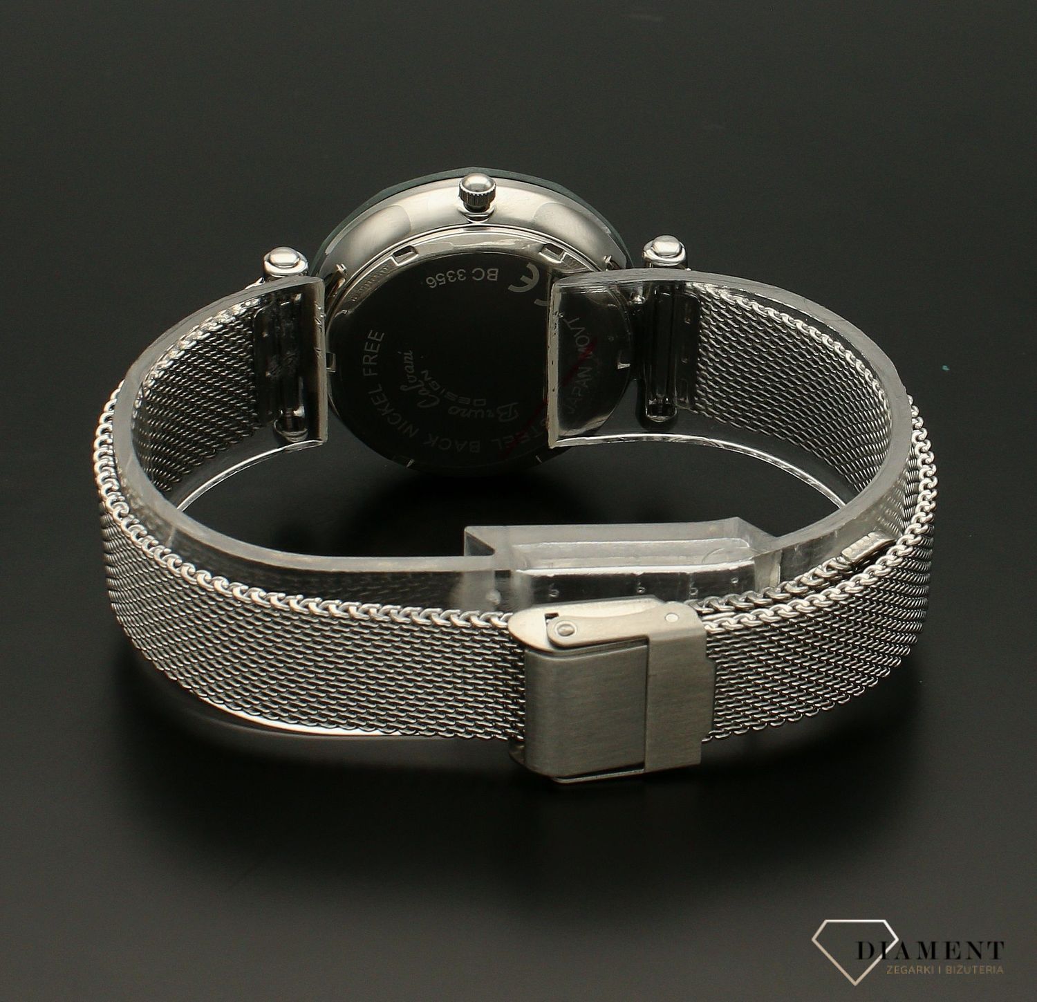 Zegarek damski na srebrnej bransolecie Bruno Calvani BC3356 SILVER BLACK. Mechanizm japoński mieści się w okrągłej, pozłacanej, wytrzymałej kopercie. Koperta wykonana z ALLOY’u, czyli bardzo popularnego stopu metali na bazie (3).jpg